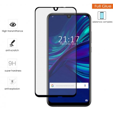 Protector Cristal Templado Completo 5D Full Glue Negro para Huawei P Smart 2019 / Honor 10 Lite Vidrio