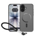 Funda Magnética para Iphone 17 (6.3) Compatible con MagSafe, Borde Negro y Correa