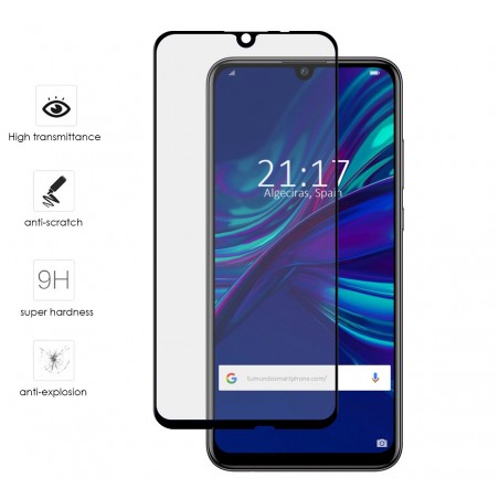 Protector Cristal Templado Frontal Completo Negro para Huawei P Smart 2019 / Honor 10 Lite Vidrio