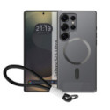 Funda Magnética para Samsung Galaxy S25 Ultra 5G Compatible con MagSafe, Borde Negro y Correa