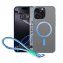 Funda Magnética para Iphone 16 Pro Max (6.9) Compatible con MagSafe, Borde Azul y Correa