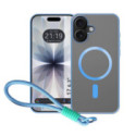 Funda Magnética para Iphone 17 (6.3) Compatible con MagSafe, Borde Azul y Correa