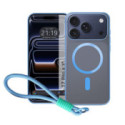 Funda Magnética para Iphone 17 Pro (6.3) Compatible con MagSafe, Borde Azul y Correa