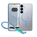 Funda Magnética para Samsung Galaxy S26+ Plus 5G Compatible con MagSafe, Borde Azul y Correa