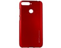 Funda Gel Tpu Mercury i-Jelly Metal para Huawei Honor 7A / Y6 2018 color Roja