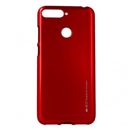 Funda Gel Tpu Mercury i-Jelly Metal para Huawei Honor 7A / Y6 2018 color Roja