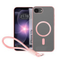 Funda Magnética para IPhone 17e (6.1) Compatible con MagSafe, Borde Rosa y Correa