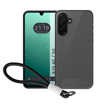 Funda para Samsung Galaxy A16 4G / 5G con Borde Negro y Correa