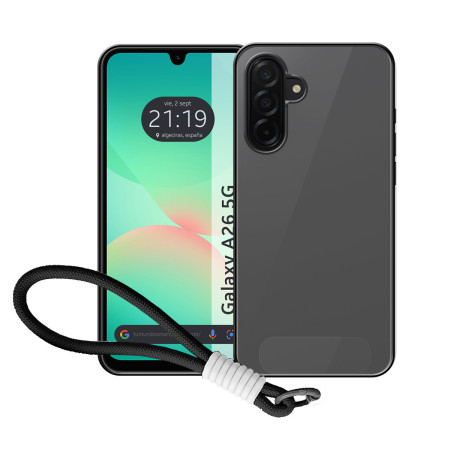 Funda para Samsung Galaxy A26 5G con Borde Negro y Correa
