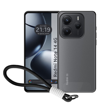 Funda para Xiaomi Redmi Note 14 5G con Borde Negro y Correa