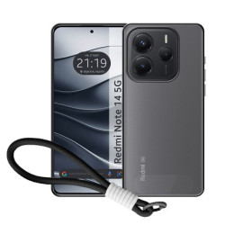 Funda para Xiaomi Redmi Note 14 4G con Borde Negro y Correa