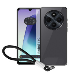 Funda para Xiaomi Poco C75 con Borde Negro y Correa