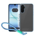 Funda para Samsung Galaxy A17 4G / 5G con Borde Azul y Correa