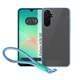 Funda para Samsung Galaxy A26 5G con Borde Azul y Correa
