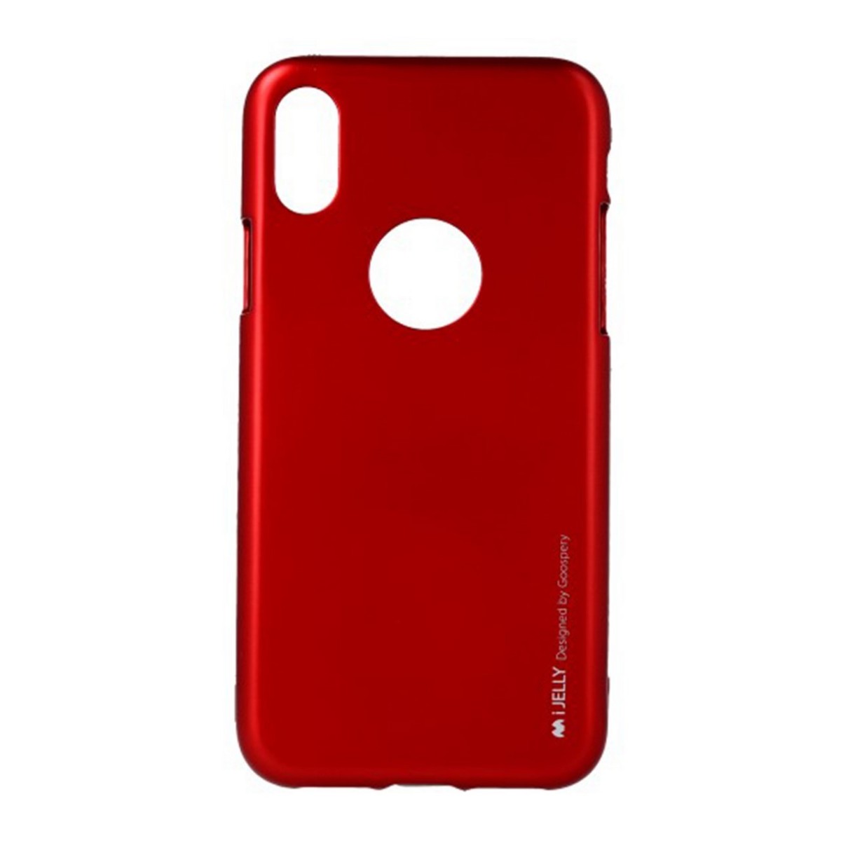 Funda Gel Tpu Mercury i-Jelly Metal para Iphone  X / Xs color Roja