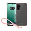 Funda para Samsung Galaxy A16 4G / 5G con Borde Rosa y Correa