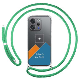 Personaliza tu Funda Colgante Transparente para Vivo V70 5G con Cordon Verde Agua Dibujo Personalizada