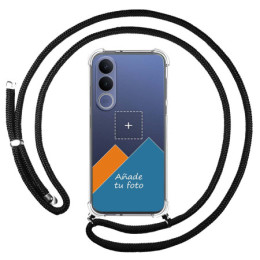 Personaliza tu Funda Colgante Transparente para Vivo V70 FE con Cordon Negro Dibujo Personalizada