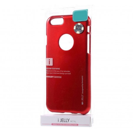 Funda Gel Tpu Mercury i-Jelly Metal para Nokia 3.1 color Roja