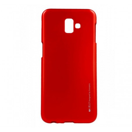 Funda Gel Tpu Mercury i-Jelly Metal para Samsung Galaxy J6+ Plus color Roja