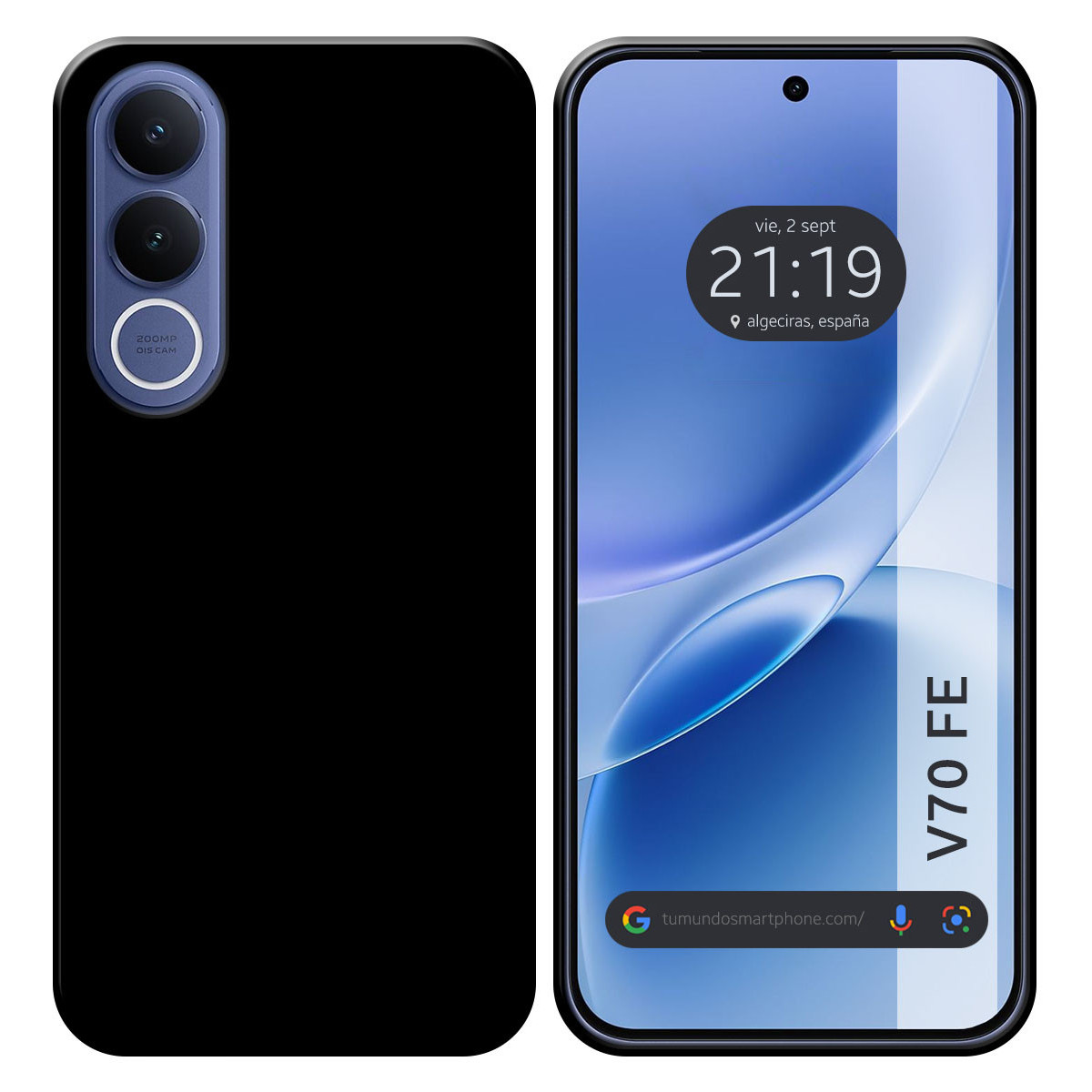 Funda Silicona Gel TPU Negra para Vivo V70 FE