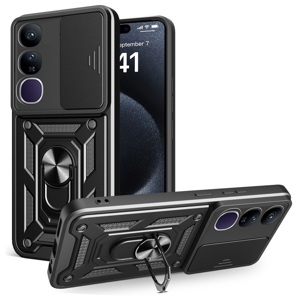 Funda Tough Armor con Anillo Giratorio Negra...