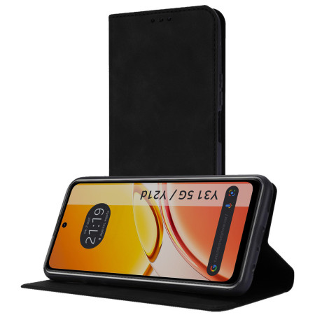 Funda Libro de Polipiel con tarjetero para Vivo Y31 5G / Y21d color Negra