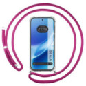 Funda Colgante Transparente para Vivo V70 5G con Cordon Rosa Fucsia