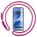 Funda Colgante Transparente para Vivo V70 FE con Cordon Rosa Fucsia