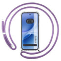 Funda Colgante Transparente para Vivo V70 FE con Cordon Morado