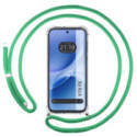 Funda Colgante Transparente para Vivo V70 FE con Cordon Verde Agua