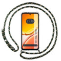 Funda Colgante Transparente para Vivo Y31 5G / Y21d con Cordon Verde / Dorado