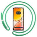 Funda Colgante Transparente para Vivo Y31 5G / Y21d con Cordon Verde Agua