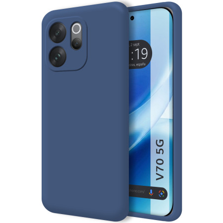 Funda Silicona Líquida Ultra Suave para Vivo V70 5G color Azul