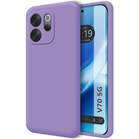 Funda Silicona Líquida Ultra Suave para Vivo V70 5G color Morada