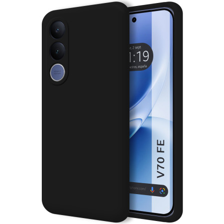 Funda Silicona Líquida Ultra Suave para Vivo V70 FE color Negra