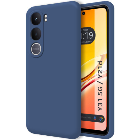 Funda Silicona Líquida Ultra Suave para Vivo Y31 5G / Y21d color Azul