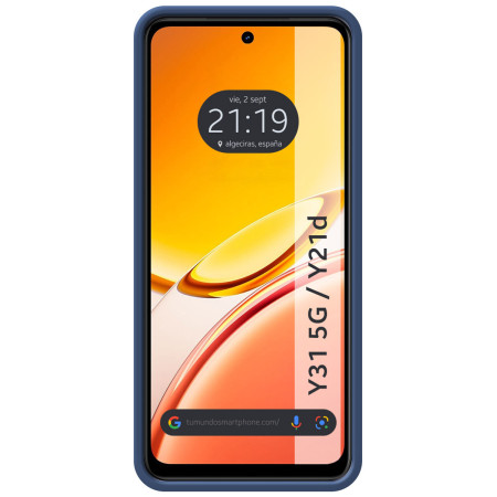 Funda Silicona Líquida Ultra Suave para Vivo Y31 5G / Y21d color Azul