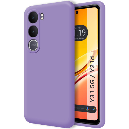 Funda Silicona Líquida Ultra Suave para Vivo Y31 5G / Y21d color Morada