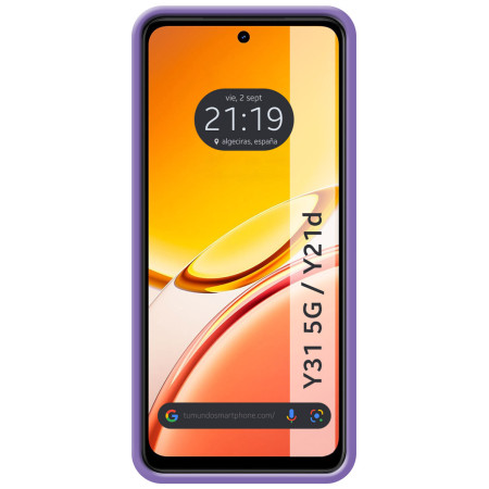 Funda Silicona Líquida Ultra Suave para Vivo Y31 5G / Y21d color Morada