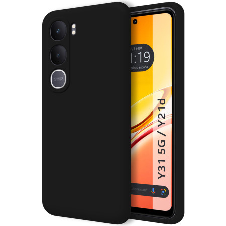Funda Silicona Líquida Ultra Suave para Vivo Y31 5G / Y21d color Negra