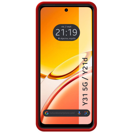 Funda Silicona Líquida Ultra Suave para Vivo Y31 5G / Y21d color Roja