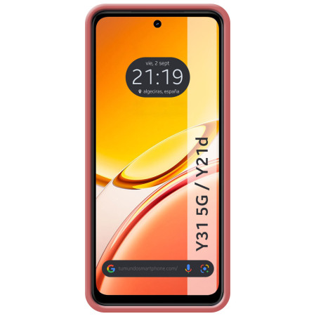 Funda Silicona Líquida Ultra Suave para Vivo Y31 5G / Y21d color Rosa