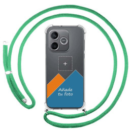 Personaliza tu Funda Colgante Transparente para Huawei Honor 600 Lite 5G con Cordon Verde Agua Dibujo Personalizada