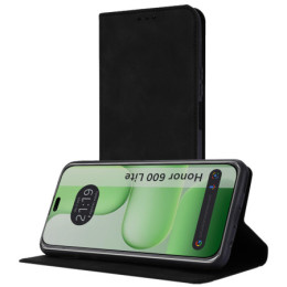 Funda Libro de Polipiel con tarjetero para Huawei Honor 600 Lite 5G color Negra