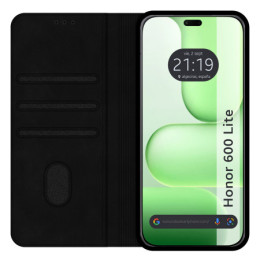 Funda Libro de Polipiel con tarjetero para Huawei Honor 600 Lite 5G color Negra 2