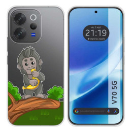 Funda Silicona Transparente para Vivo V70 5G diseño Mono...