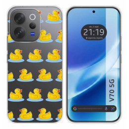 Funda Silicona Transparente para Vivo V70 5G diseño Pato...