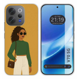 Funda Silicona para Vivo V70 5G diseño Mujer 02 Dibujos