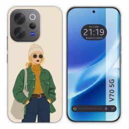Funda Silicona para Vivo V70 5G diseño Mujer 03 Dibujos